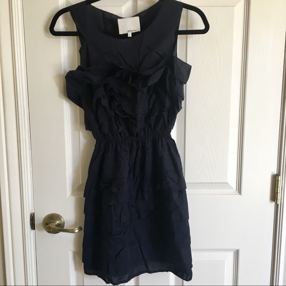 3.1 Phillip Lim Navy Blue Ruffle Dress Size 0